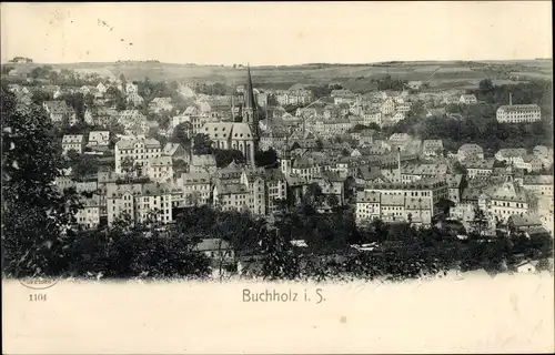 Ak Annaberg Buchholz im Erzgebirge, Panorama, Kirchturm