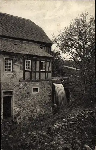 Ak Scheibe Mittelherwigsdorf in der Oberlausitz, Felsenmühle, Wassermühle
