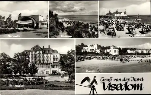 Ak Insel Usedom, Bansin, Zinnowitz, Koserow, Ahlbeck, Heringsdorf