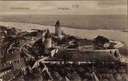 Ak Tangermünde an der Elbe, Burgplatz