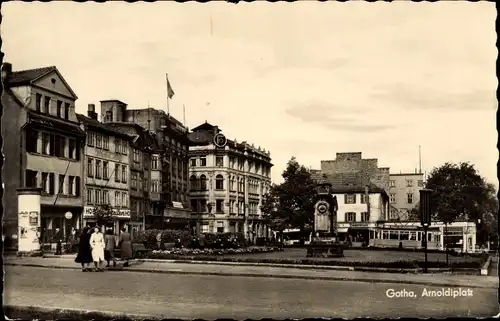 Ak Gotha in Thüringen, Arnoldiplatz, Tram