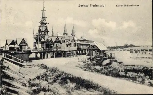 Ak Ostseebad Heringsdorf auf Usedom, Kaiser Wilhelmbrücke