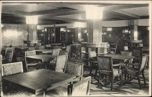 Ak Paquebot Ile de France, CGT French Line, Salle a manger des 2mes classes