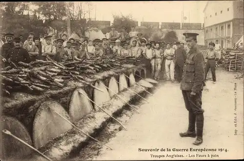 Ak Guerre Europeenne 1914, Troupes Anglaises, Les Fours a pain, Feldbäckerei