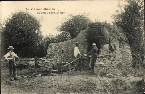 Ak La vie aux champs, La mise du pain au four, Backofen