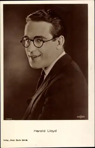 Ak Schauspieler Harold Lloyd, Portrait, Brille