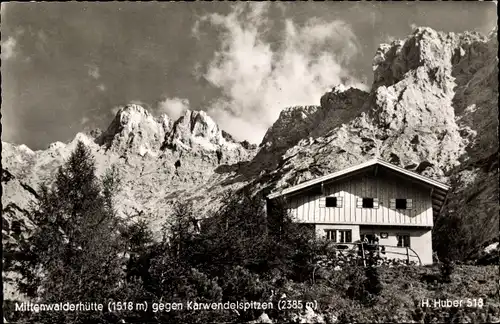 Ak Mittenwalder Hütte, Blick gegen Karwendelspitzen