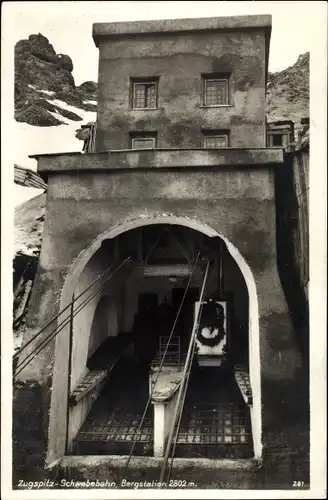 Ak Zugspitzbahn, Luftseilbahn, Bergstation, Gondel