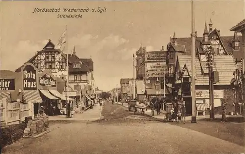 Ak Westerland auf Sylt, Strandstraße