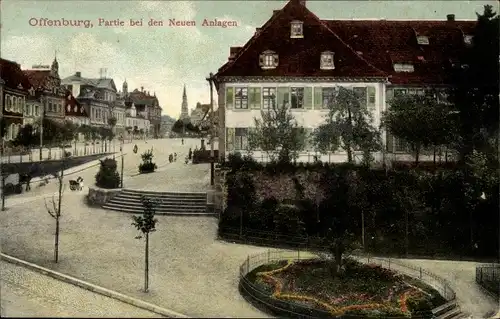 Ak Offenburg in Baden Schwarzwald, Partie bei den Neuen Anlagen