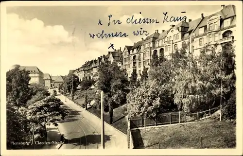 Ak Flensburg in Schleswig Holstein, Claeden Straße