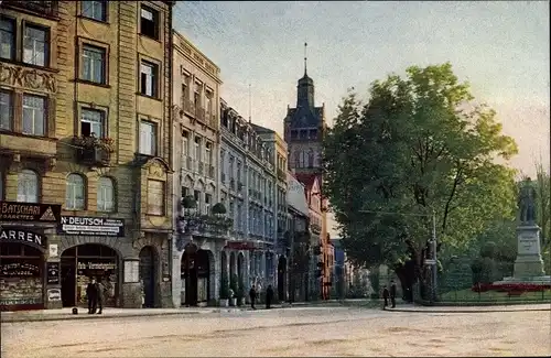 Ak Pforzheim im Schwarzwald, Bahnhofstraße, Geschäfte