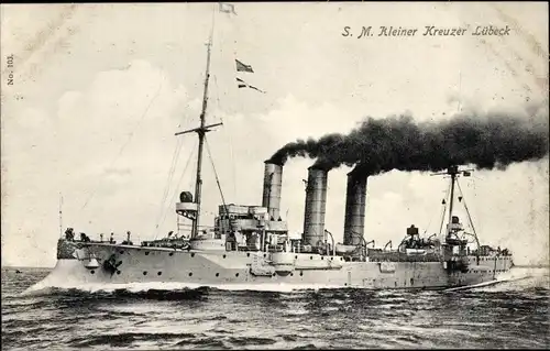 Ak Deutsches Kriegsschiff, SMS Lübeck, Kleiner Kreuzer