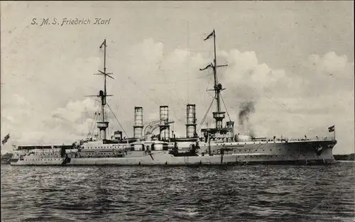 Ak Deutsches Kriegsschiff, SMS Friedrich Karl, Großer Kreuzer