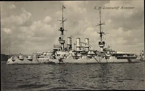 Ak Deutsches Kriegsschiff, SMS Hannover, Linienschiff