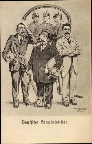 Künstler Ak Deutsche Staatslenker, Deutschnationale Volkspartei, Bismarck, Wilhelm I