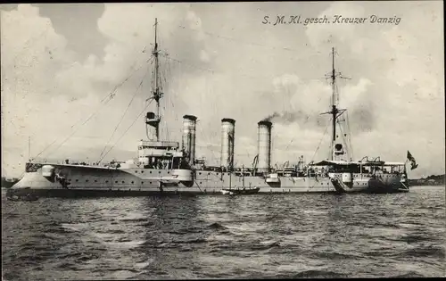 Ak Deutsches Kriegsschiff SMS Danzig, Kleiner geschützter Kreuzer