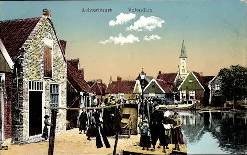 Ak Volendam Nordholland Niederlande, Achterbuurt