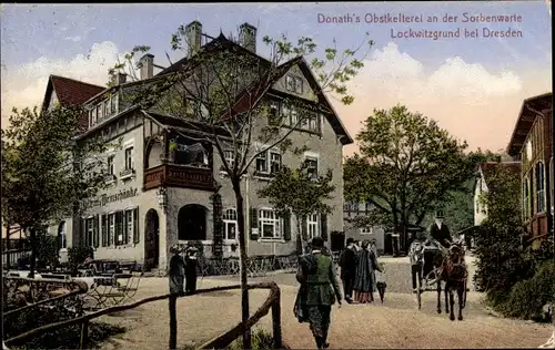 Ak Dresden Lockwitz, Lockwitzgrund, Donath's Obstkellerei an der Sorbenwarte, Schenke