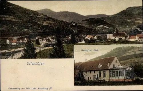 Ak Ottenhöfen im Schwarzwald, Gesamtansicht, Gasthof zur Linde