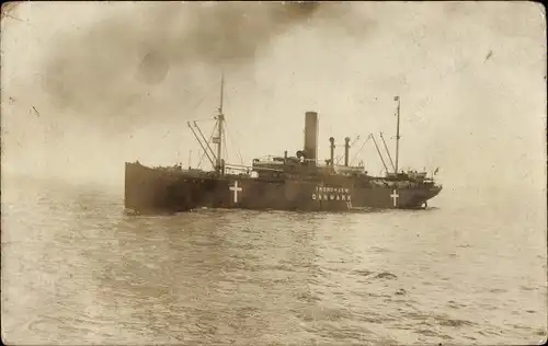 Foto Ak Dänisches Dampfschiff Trondhjem Danmark