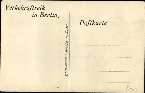 Foto Ak Berlin, Potsdamer Platz, Verkehrsstreik, Kutschen, Passanten