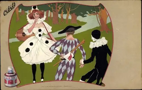 Litho Reklame Cibils, Pierrette, Pierrot