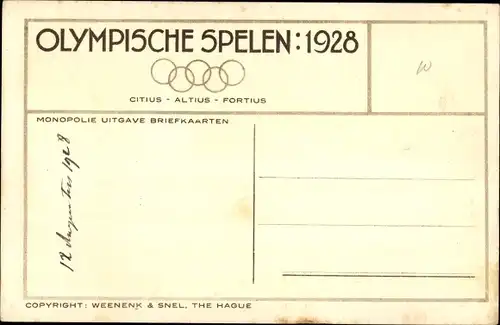 Ak Olympische Spiele 1928, Juliana der Niederlande, Königin Wilhelmina der Niederlande