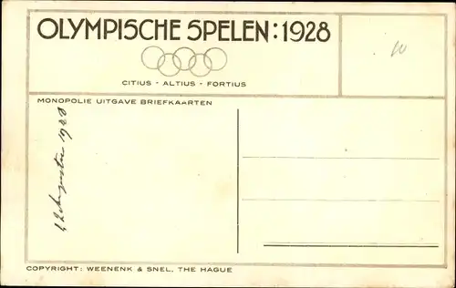 Ak Amsterdam Nordholland, Olympische Spiele 1928, Königin Wilhelmina, Juliana, Besuch im Stadion