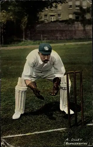 Ak A. Lilley aus Warwickshire, Cricket Spieler, Portrait