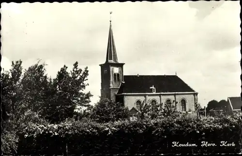 Ak Koudum Friesland Niederlande, Herv. Kerk