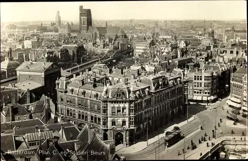 Ak Rotterdam Südholland Niederlande, Plan C en Station Beurs