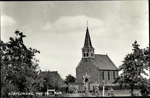 Ak Kortezwaag Friesland, Ned. Herv. Kerk