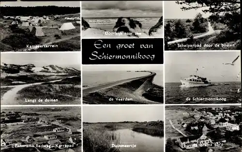 Ak Schiermonnikoog Friesland Niederlande, Kampeerterrein, Doorkijk naar zee, Schelpenpad