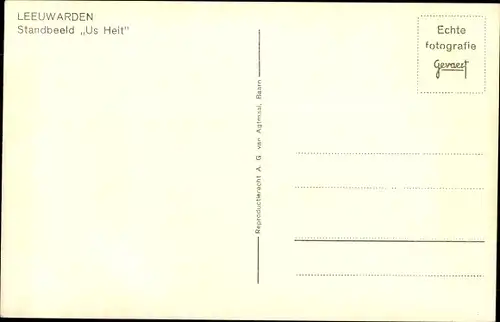 Ak Leeuwarden Friesland Niederlande, Standbeeld Us Heit