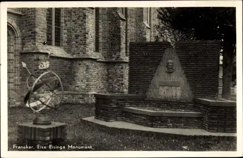 Ak Franeker Friesland Niederlande, Eise Eisinga Monument