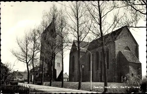 Ak Zeerijp Groningen, Ned. Herv. Kerk en Toren
