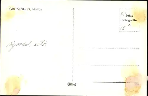 Ak Groningen Niederlande, Station