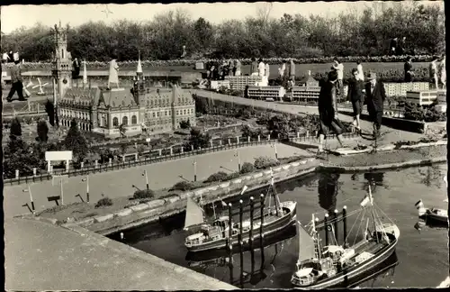 Ak Den Haag Südholland Niederlande, Miniaturstad Madurodam, Vredespaleis, Schiffe