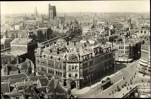 Ak Rotterdam Südholland Niederlande, Plan C en Station Beurs