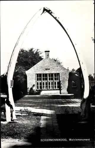 Ak Schiermonnikoog Friesland Niederlande, Walvismonument, Onderkaak Blauwe Walvis