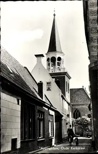 Ak Appingedam Groningen Niederlande, Oude Kerkstraat