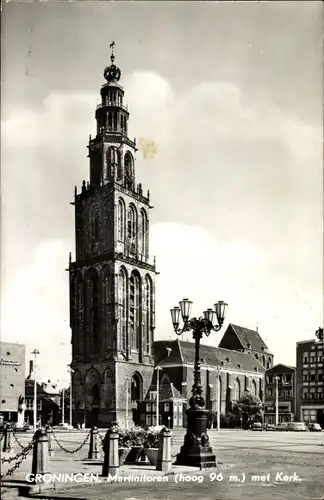 Ak Groningen Niederlande, Martinitoren met Kerk