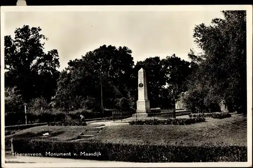 Ak Heerenveen Friesland Niederlande, Monument v. Maasdijk