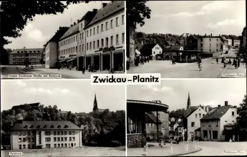 Ak Planitz Zwickau in Sachsen, Poliklinik, Thälmann-Platz, Innere Zwickauer Straße