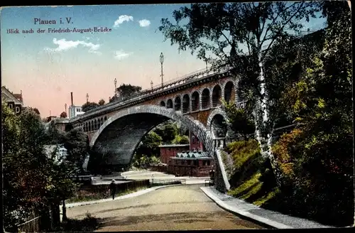 Ak Plauen im Vogtland, Friedrich August Brücke