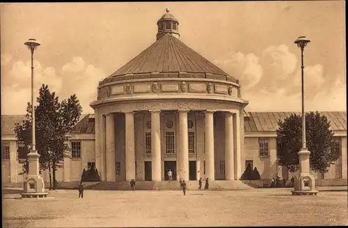 Ak Dresden, Internationale Hygiene Ausstellung 1911, Festplatz, populäre Halle Der Mensch