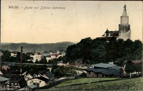 Ak Weida in Thüringen, Partie mit Schloss Osterburg