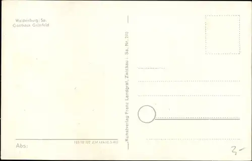 Ak Waldenburg in Sachsen, Gasthaus Grünfeld
