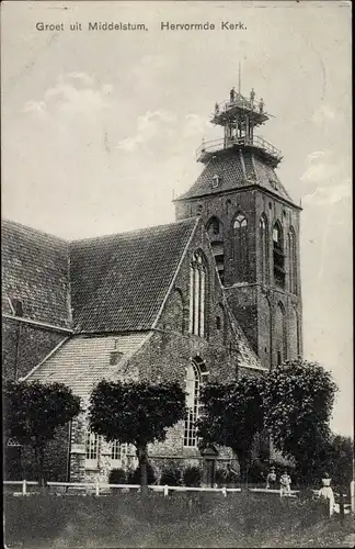 Ak Middelstum Loppersum Groningen Niederlande, Hervormde Kerk
